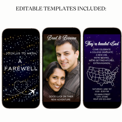Farewell Party Video Invitation – Bon Voyage Animated Evite Template for Mobile Sharing