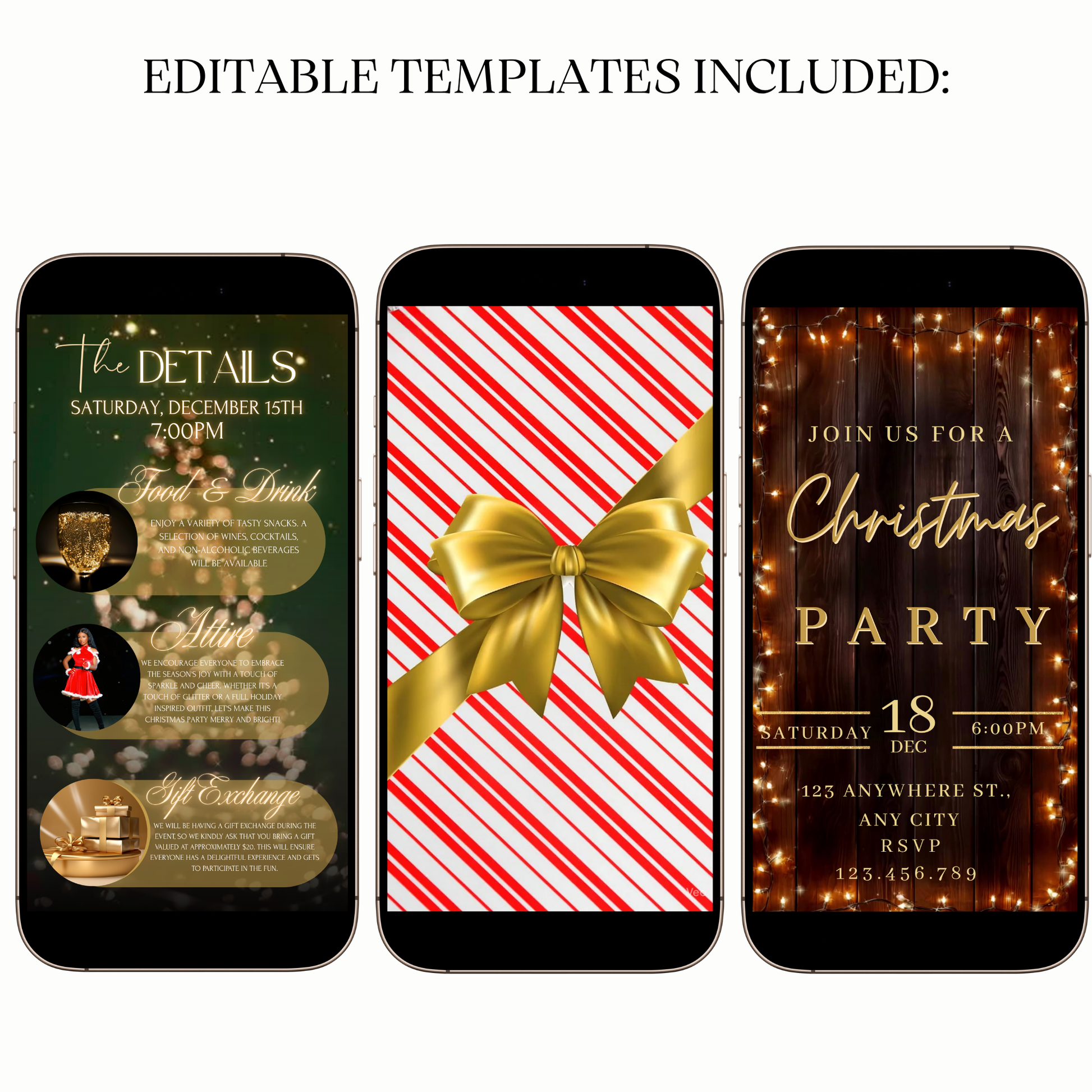 Digital rustic video invitation string lights design