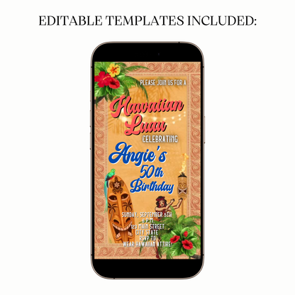 Tropical Island Party Video Invitation for Mobile Sharing