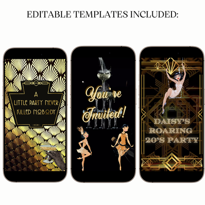Digital Great Gatsby Party Video Invitation