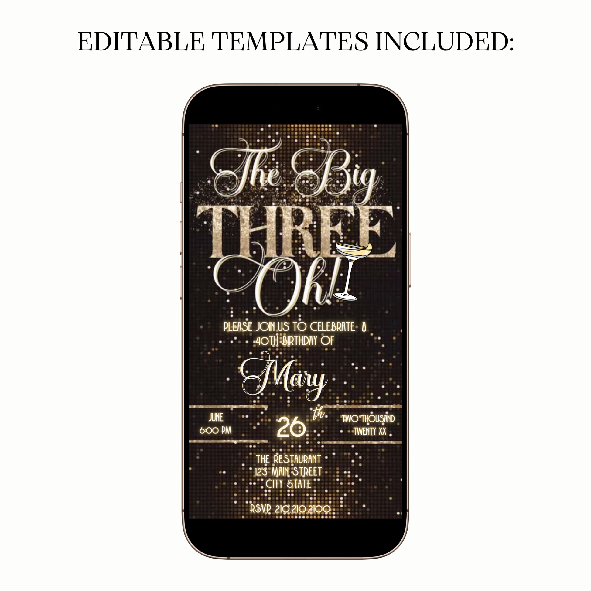 Elegant 30th Birthday Video Invite – Black & Gold Celebration for Mobile Sharing