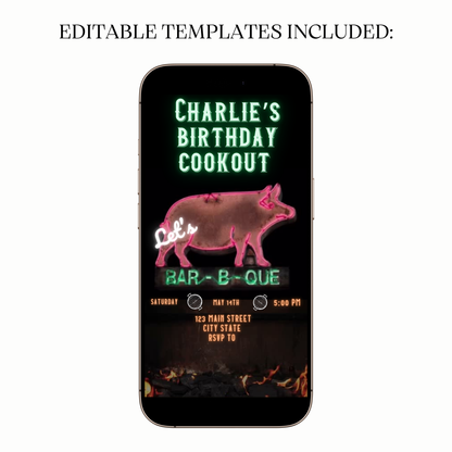 BBQ Cookout Party Video Invitation for Mobile Sharing