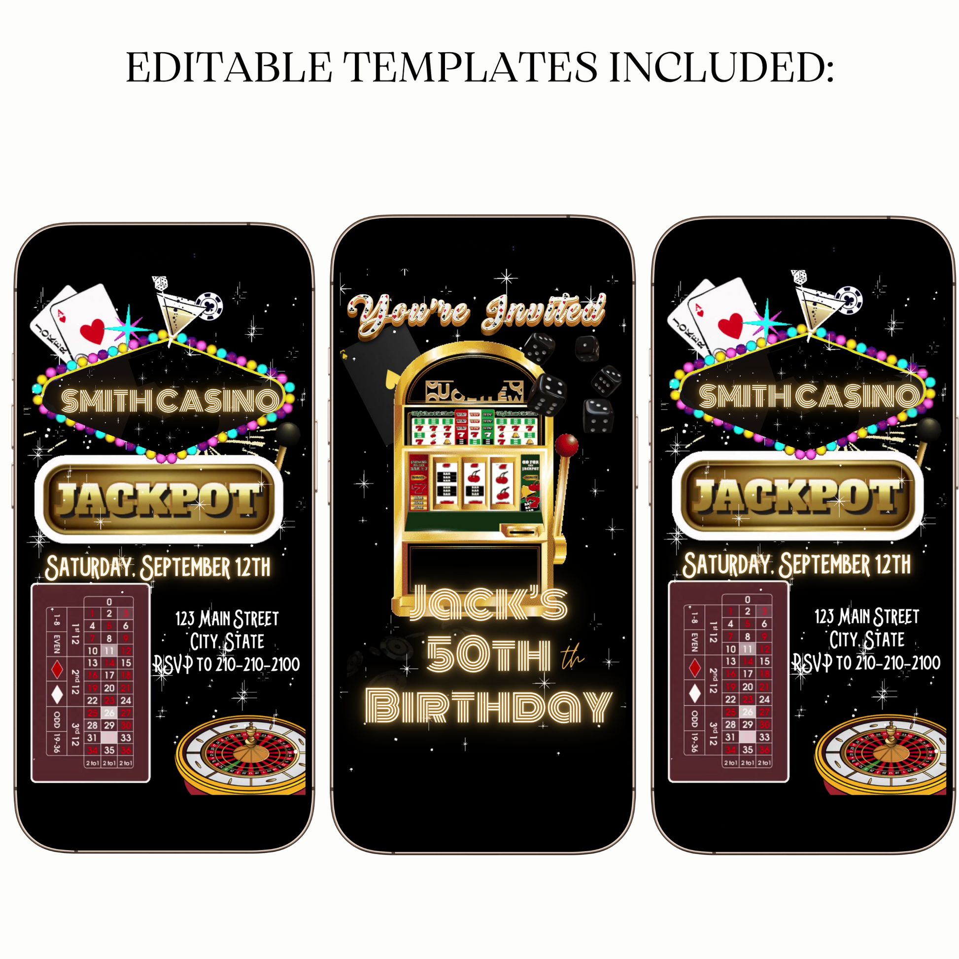 Jackpot Casino Night Video Invite – Poker Party Animated Template for Mobile Sharing