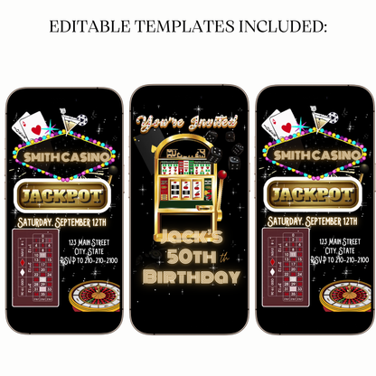 Jackpot Casino Night Video Invite – Poker Party Animated Template for Mobile Sharing