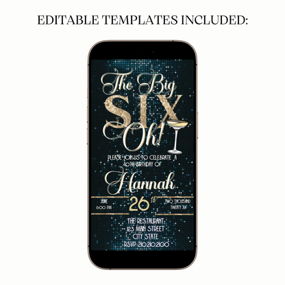 Champagne Disco Night Digital Video Invitation for Mobile Sharing