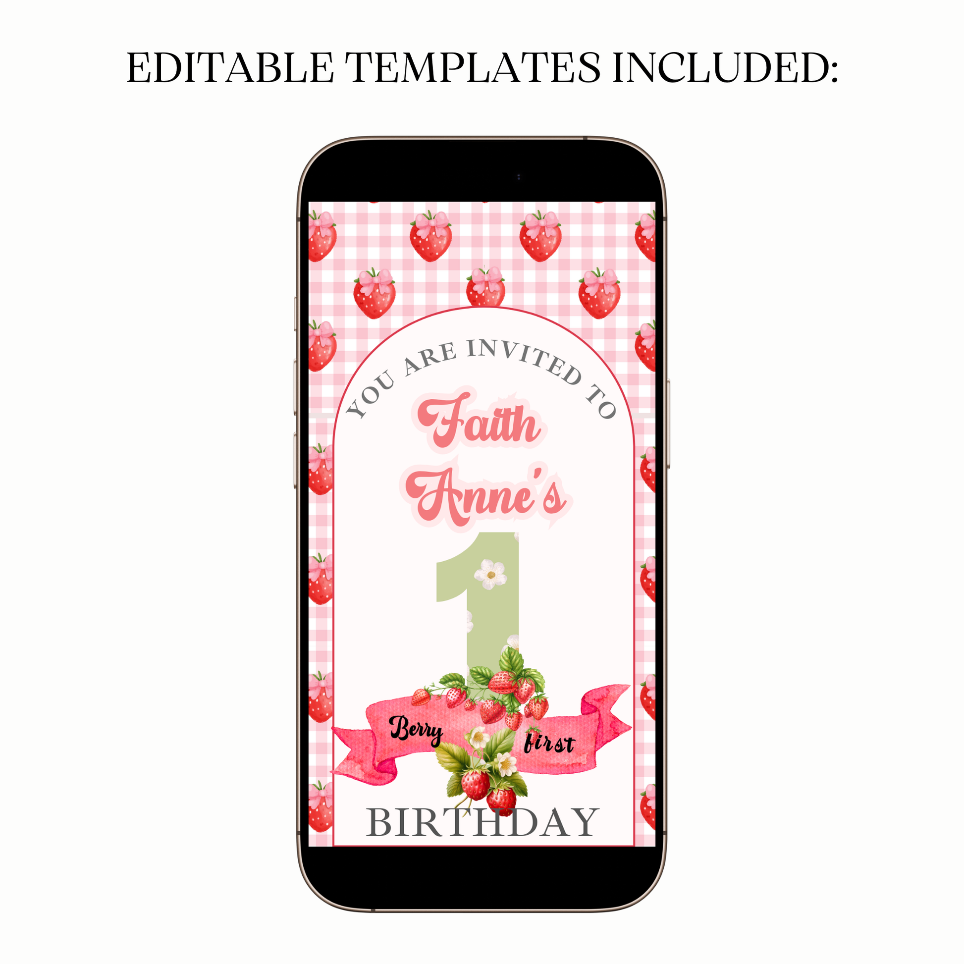 Desktop editor view customizing names and event details on template