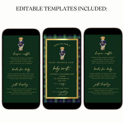Digital Classic Polo Bear Baby Shower Video Invitation