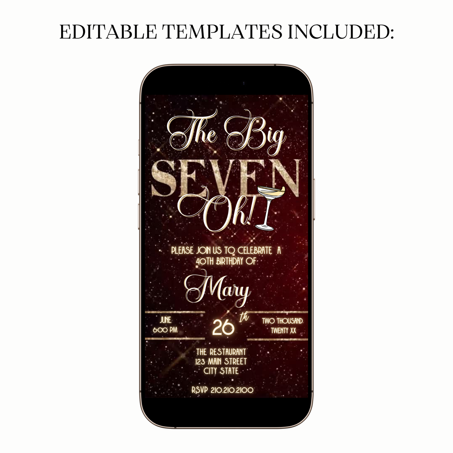 Golden Age Celebration Video Invitation for Mobile Sharing