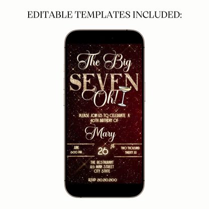 Golden Age Celebration Video Invitation for Mobile Sharing