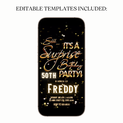 Animated Shimmer Surprise Digital Video Invitation Evite