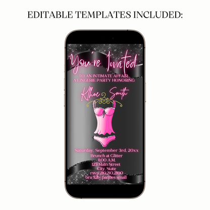 Glam Pink Lingerie Video Invitation for Mobile Sharing