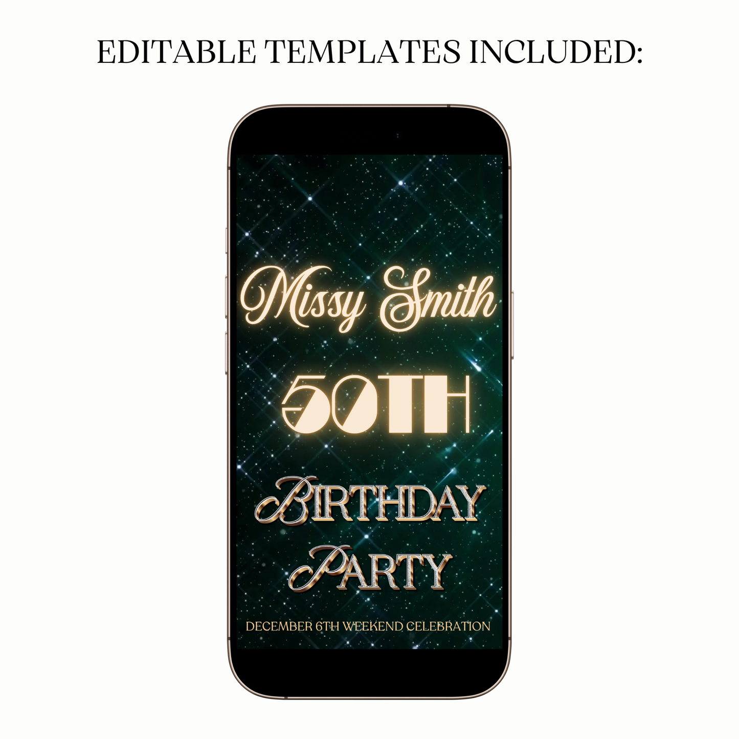 Birthday Dinner Celebration Video Invitation | Digital Luxe Party Invite | Editable Online Template