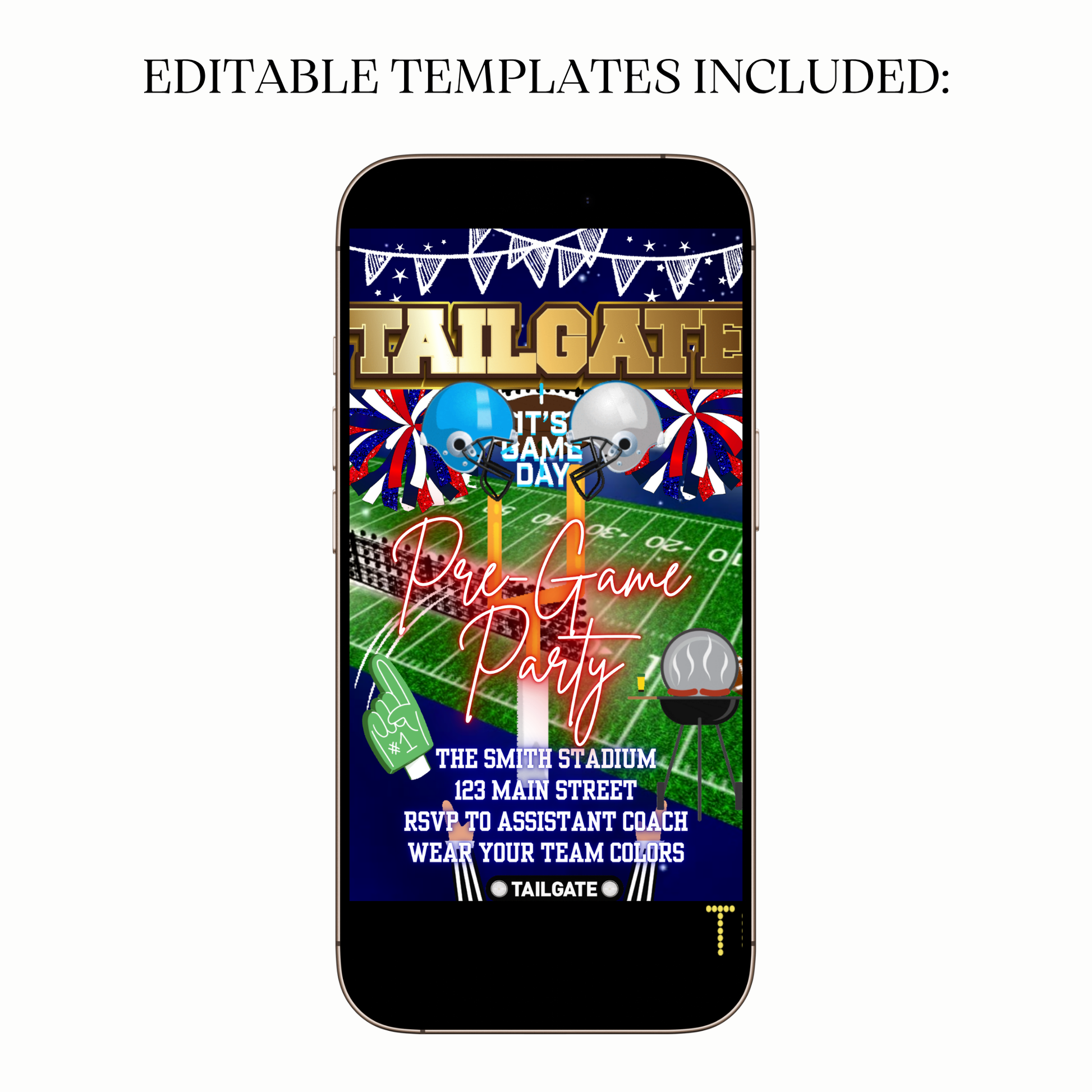 Football Tailgate Party Video Invitation for Mobile Sharing