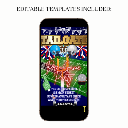 Football Tailgate Party Video Invitation for Mobile Sharing