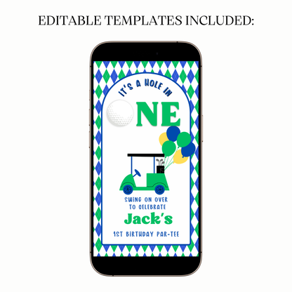 Desktop editor customizing details on Hole in One video template