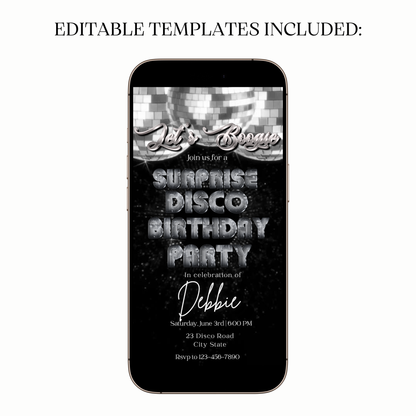 Animated Retro Silver Disco Video Invitation Evite