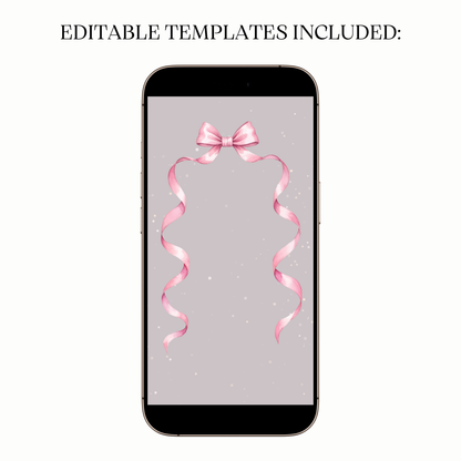 Animated pink ribbon frame digital video party invitation