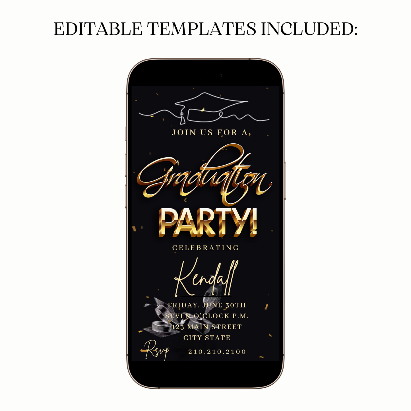 Graduation party invite shared on WhatsApp