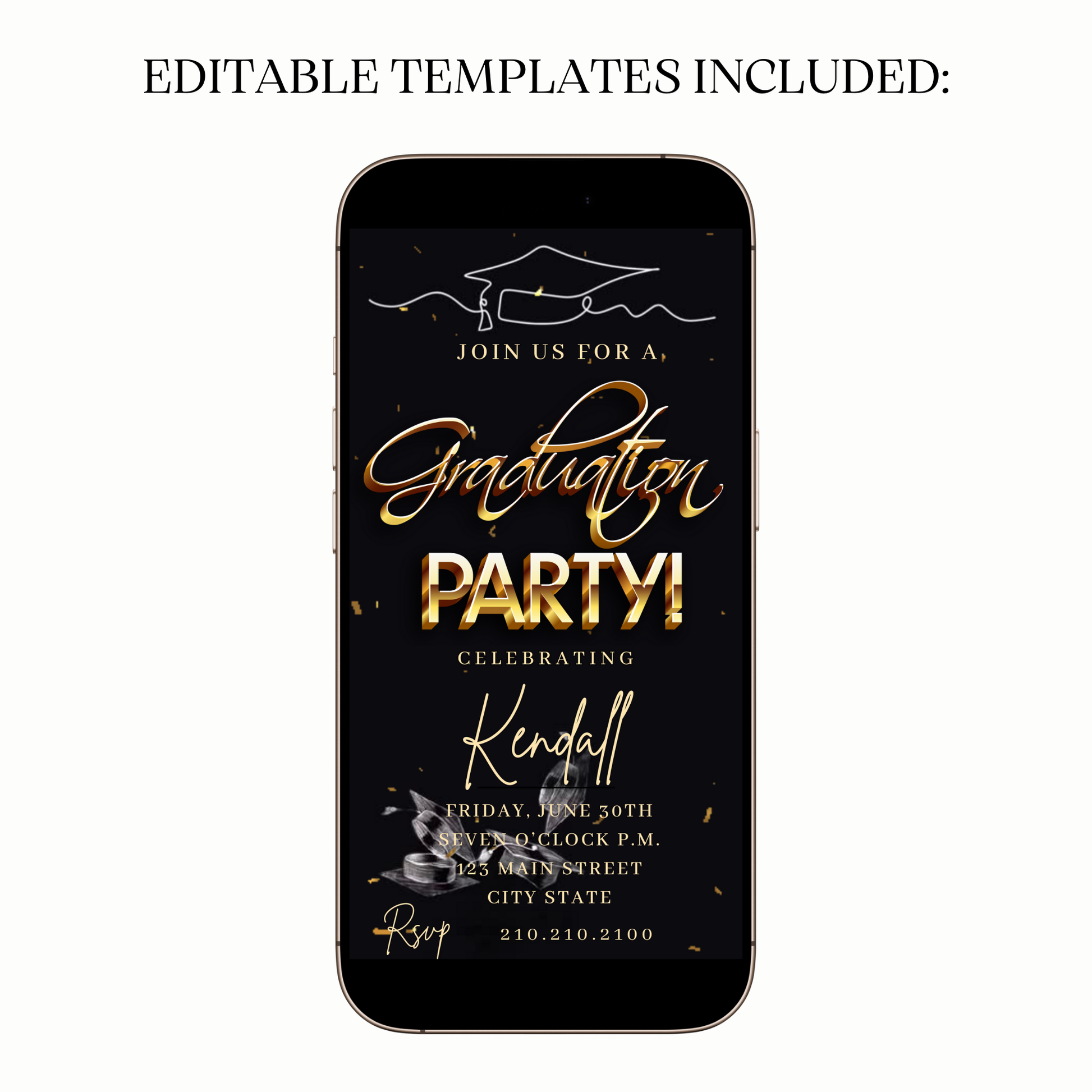 Graduation party invite shared on WhatsApp