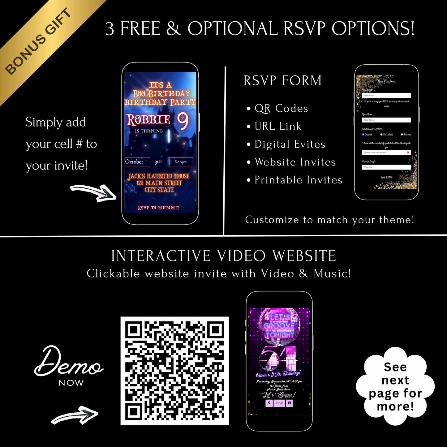 Halloween Video Invitation | Animated Halloween Digital Evite | Editable Canva Invite Template
