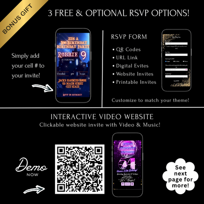 Halloween Video Invitation | Animated Halloween Digital Evite | Editable Canva Invite Template