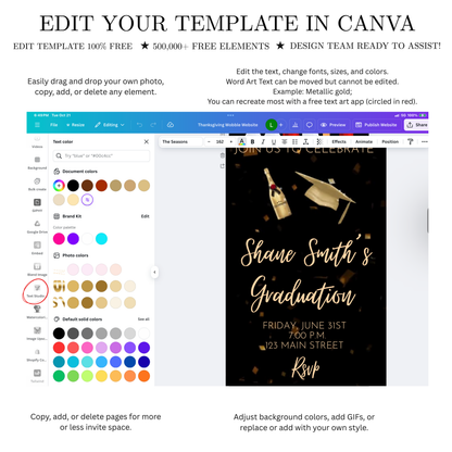 Graduation Video Invitation | Class of 2026 Animated Invite | Editable Canva Template