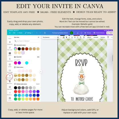 Videoeinladung „Blaue Gans“ | Digitale Einladung zum 1. Geburtstag für Jungen | Online-Vorlage zum Bearbeiten