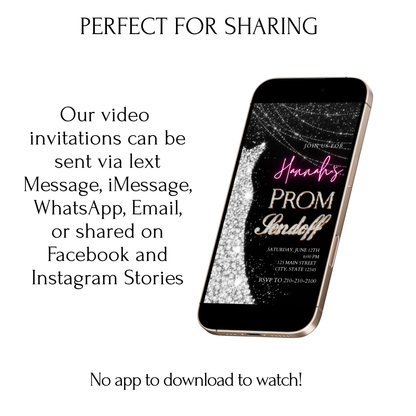 Silver Prom Send Off Video Invitation – Editable Canva Animated Invite