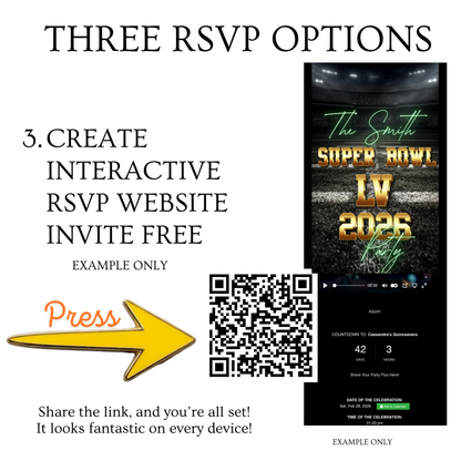 Super Bowl Video Invitation | Super BowlParty Digital Evite | Football Canva Template