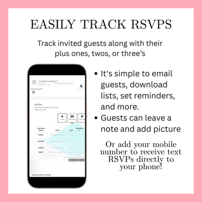 Pink Floral Quinceanera Website Invite |  Sweet 15 16 Evite RSVP Video Invitation | Canva Template