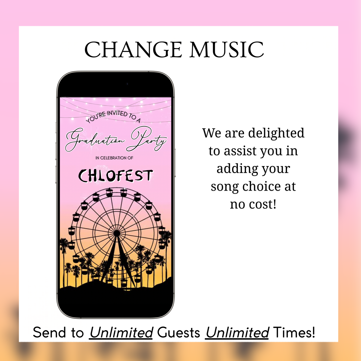 Coachella Video Invitation | Mobile Music Festival RSVP Website Animated Invite | Digital Invite Template