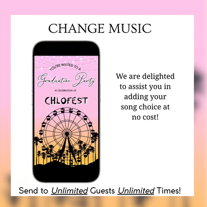 Coachella Video Invitation | Mobile Music Festival RSVP Website Animated Invite | Digital Invite Template