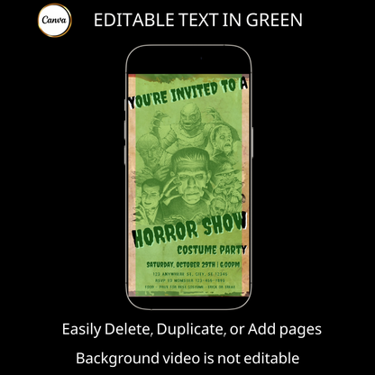 Halloween Video Invitation | Frankenstein Horror Movie Animated Invite