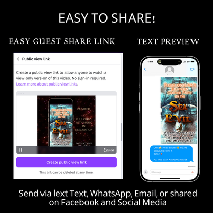 Halloween-Videoeinladung, animierte Einladung mit einem unheimlichen Seeschiff, bearbeitbare mobile Halloween-Partyeinladung