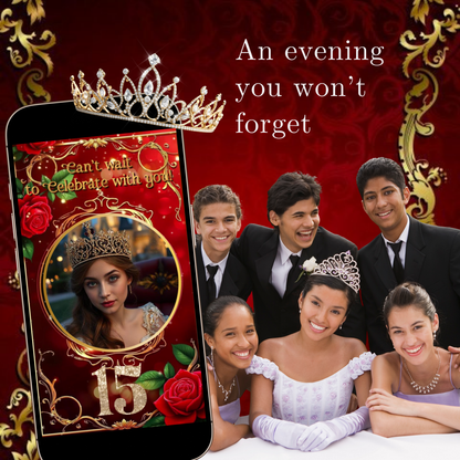 Beauty and the Beast Video Invitation | Save the Date Quinceañera | Sweet 16 Royal Princess Invite