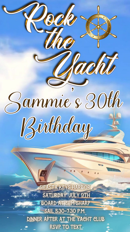 Nautical Cruise Party Evite for Mobile Sharing