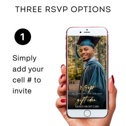 2026 Graduation Party Video Invitation | Digital Graduation RSVP Invite | Editable Online RSVP Evite Canva Template