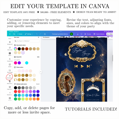 Navy and Gold Website Invitation with RSVP tracking