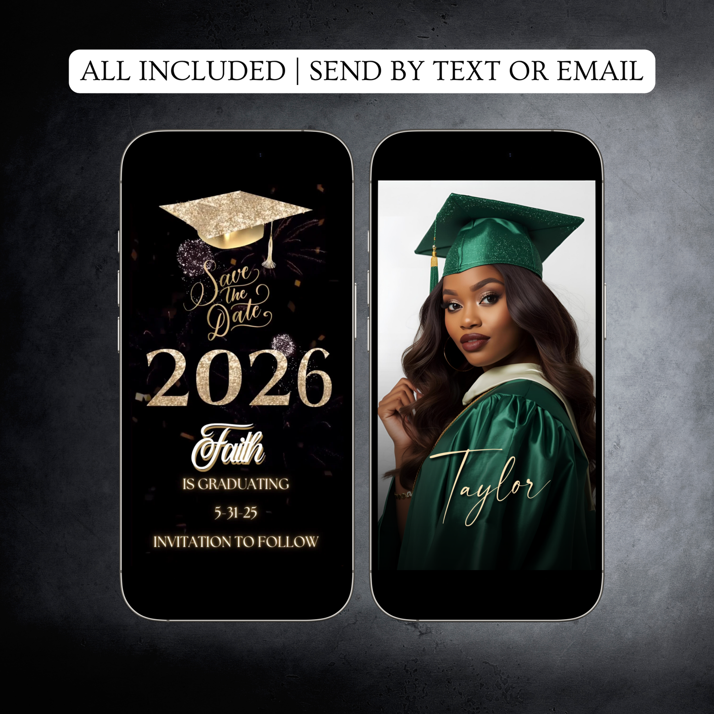 2026 Graduation Party Video Invitation | Digital Graduation Invite | Editable Online RSVP Evite Canva Template