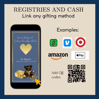 Football Polo Bear Baby Shower Invitation Website | Animated Baby Shower Invite with Rsvp tracking