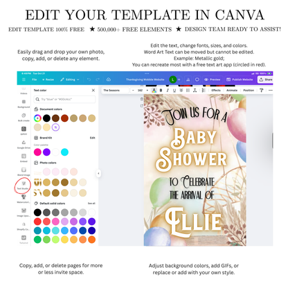 Boho Baby Shower Animated Video Invitation | Digital Baby Shower Mobile Invite with music