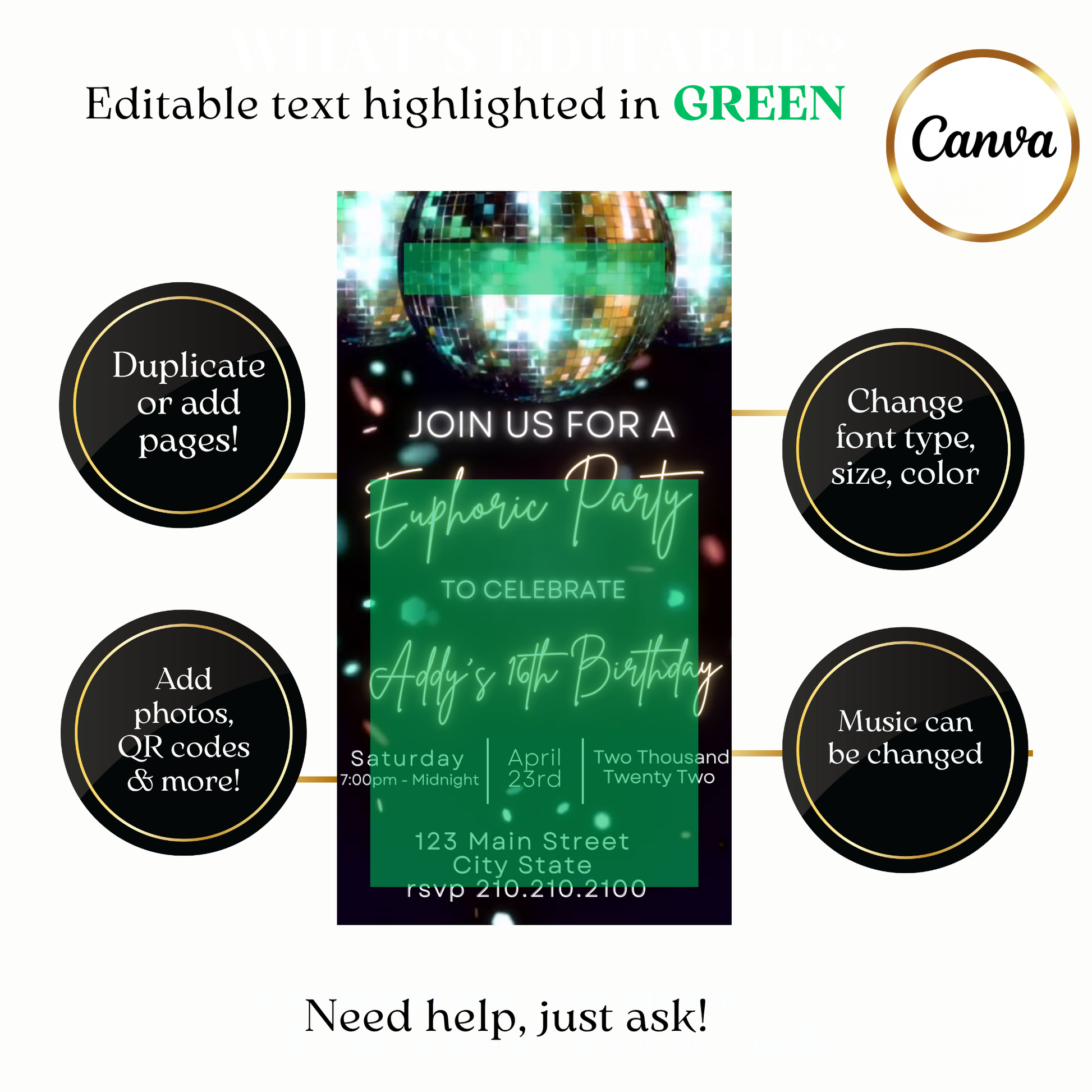 Neon Light Animated Video Invitation