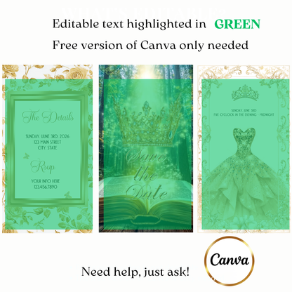 Custom ball gown princess video invite design