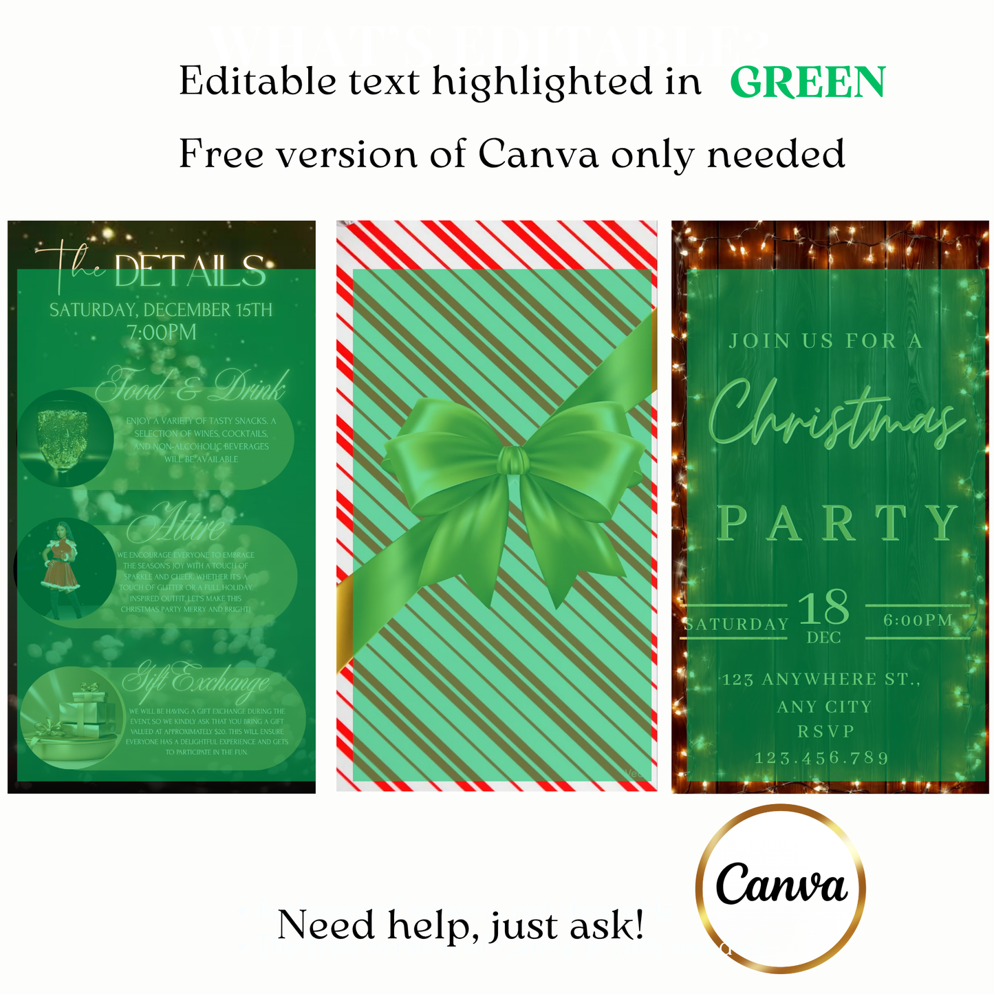 Holiday party video invite customizable wooden rustic