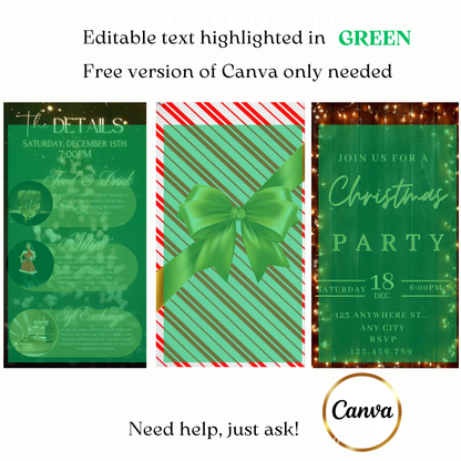 Holiday party video invite customizable wooden rustic