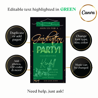 Animated Golden Glow Digital Video Invitation Evite