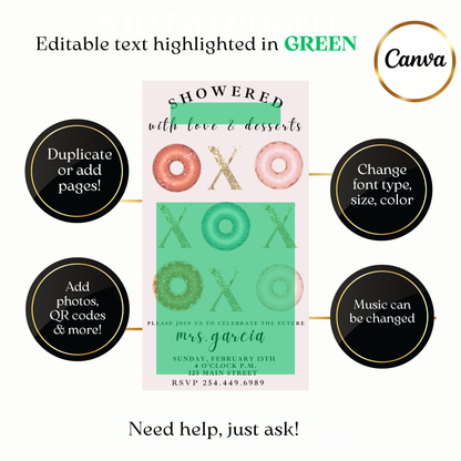 Bridal party kisses video invite customizable dessert