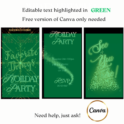 Favorite Things Holiday Party Video Invitation – Elegant Christmas Celebration Evite with Music