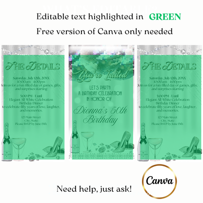 Luxury celebration video invite customizable sparkle