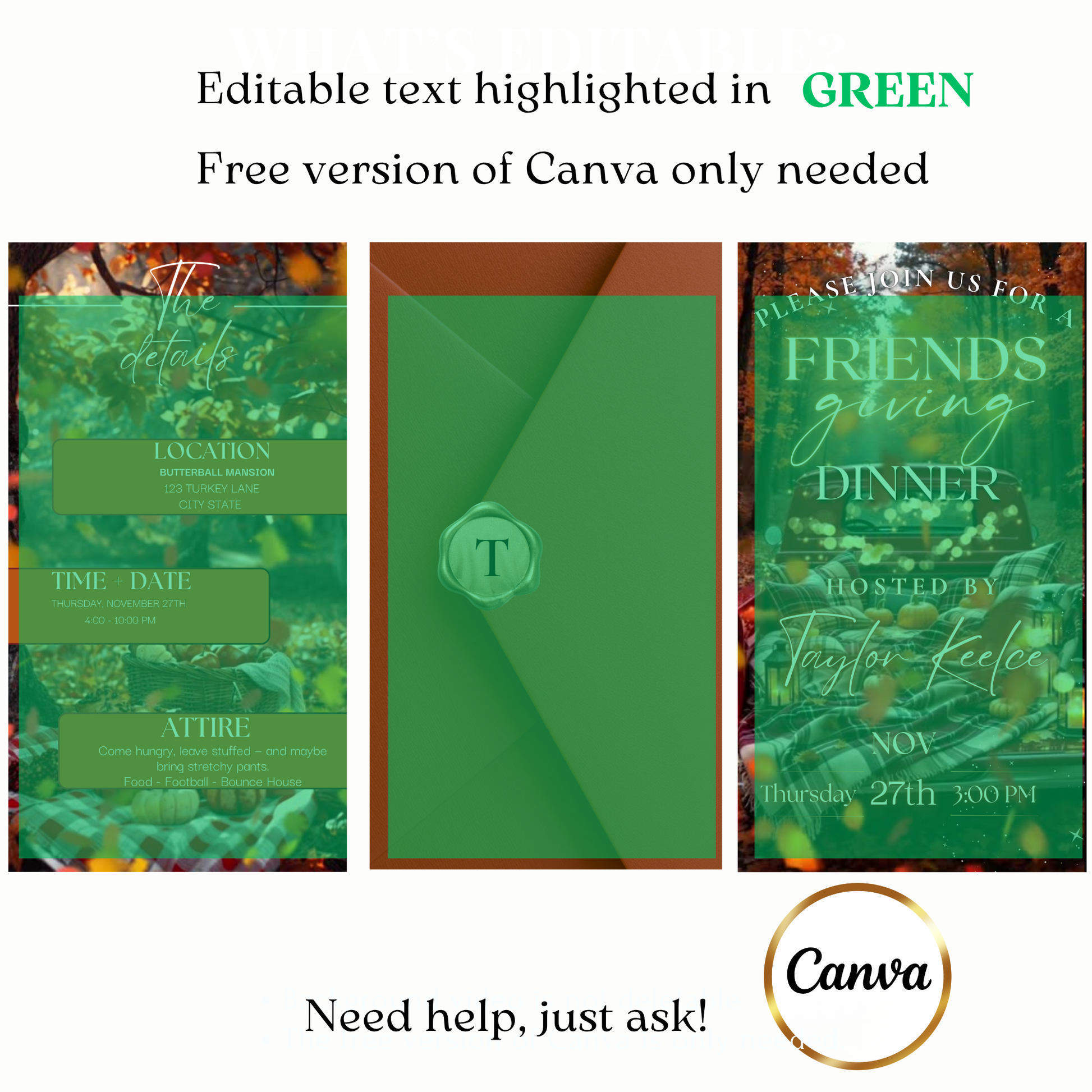 Digital autumn picnic celebration video invite